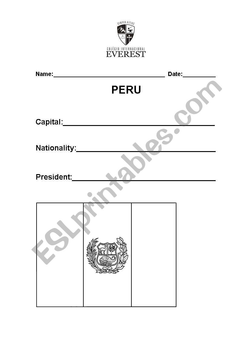 countries - Peru worksheet