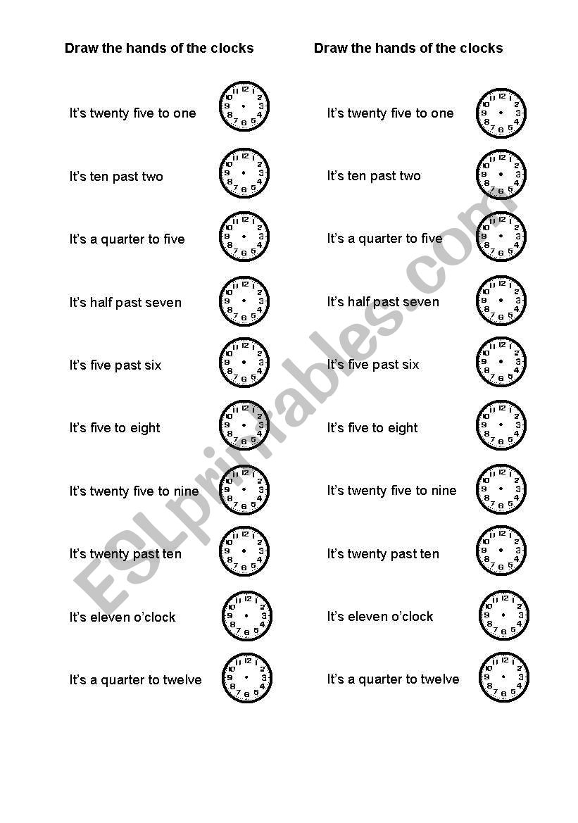 TIME worksheet