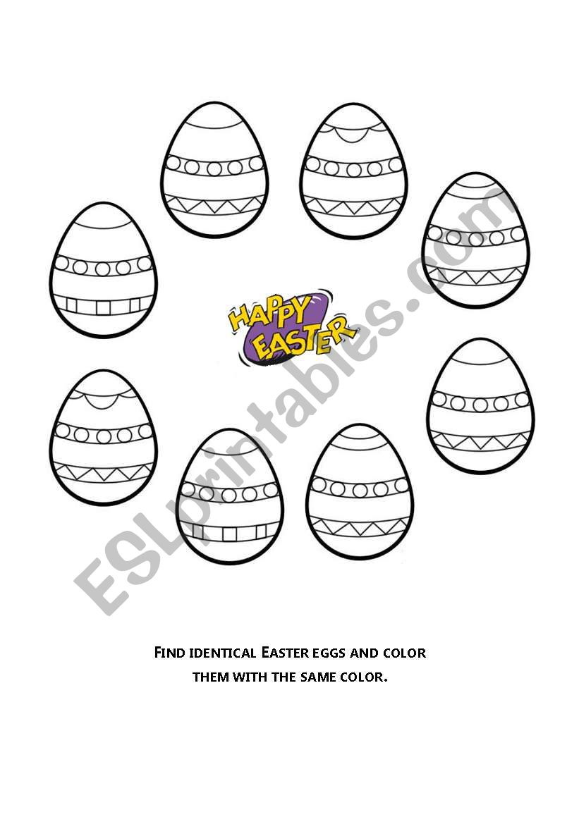 Easter eggs worksheet