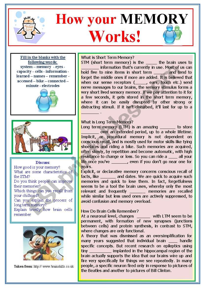 HOW BRAINS WORK worksheet