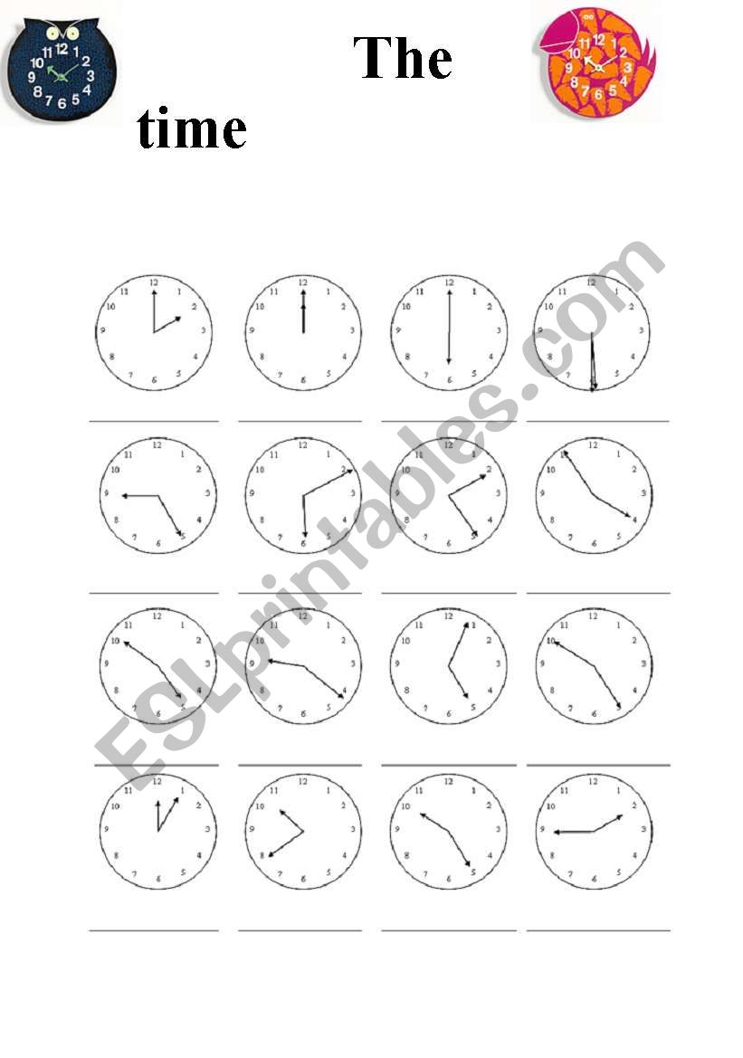 what time is it? worksheet