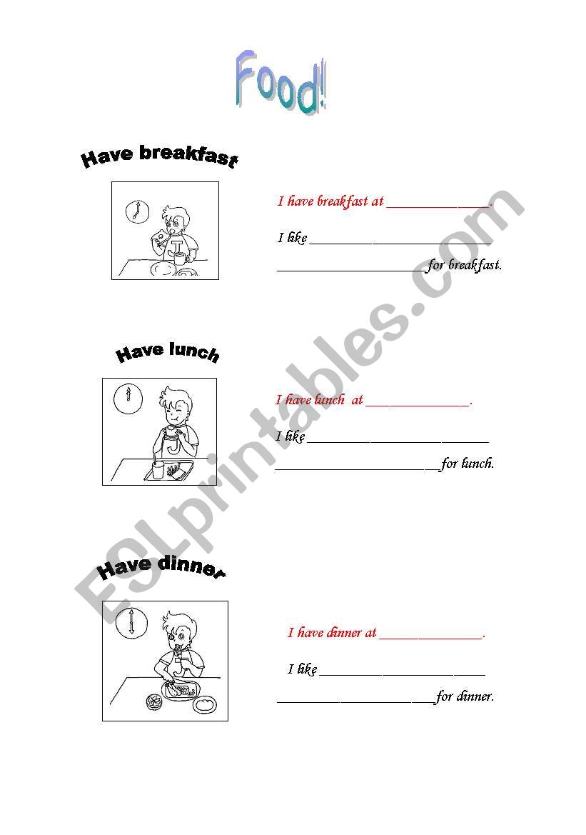 Food worksheet