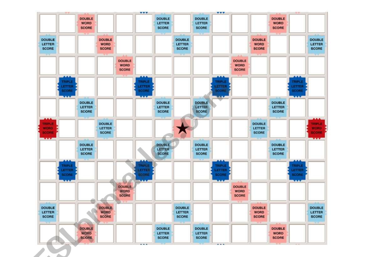 Printable Scrabble Board worksheet