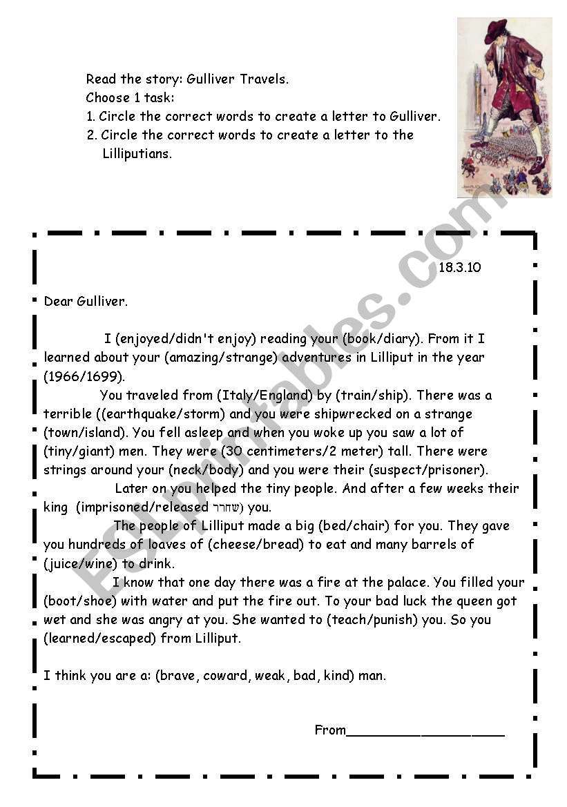 Gulliver Travele  worksheet