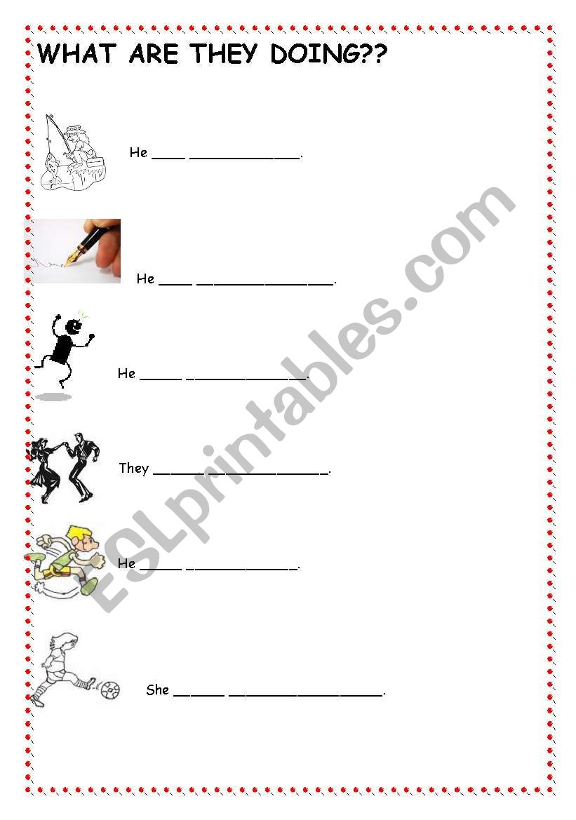 present continuous worksheet