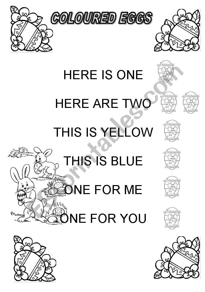 Coloured eggs worksheet