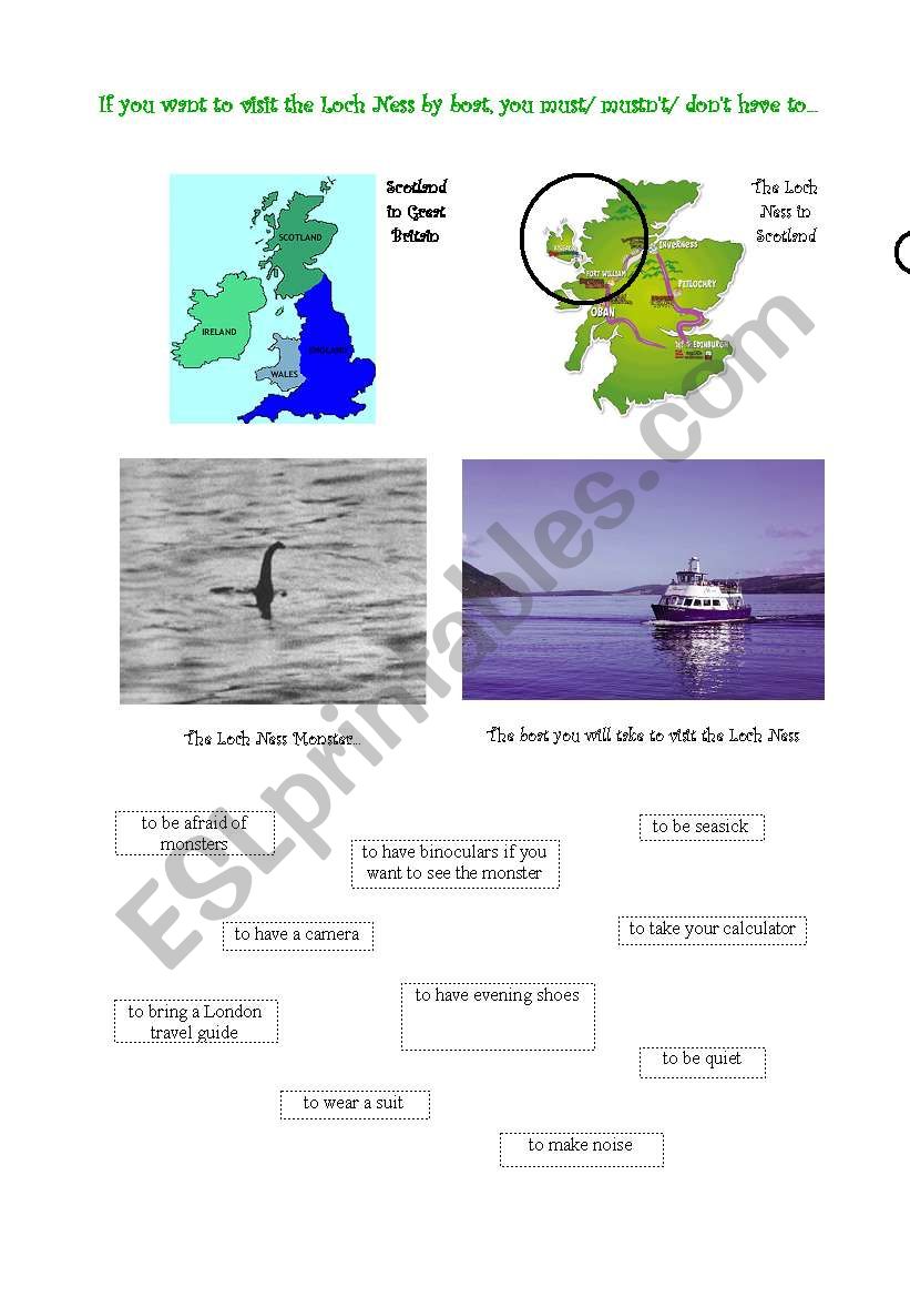Loch Ness Activity worksheet