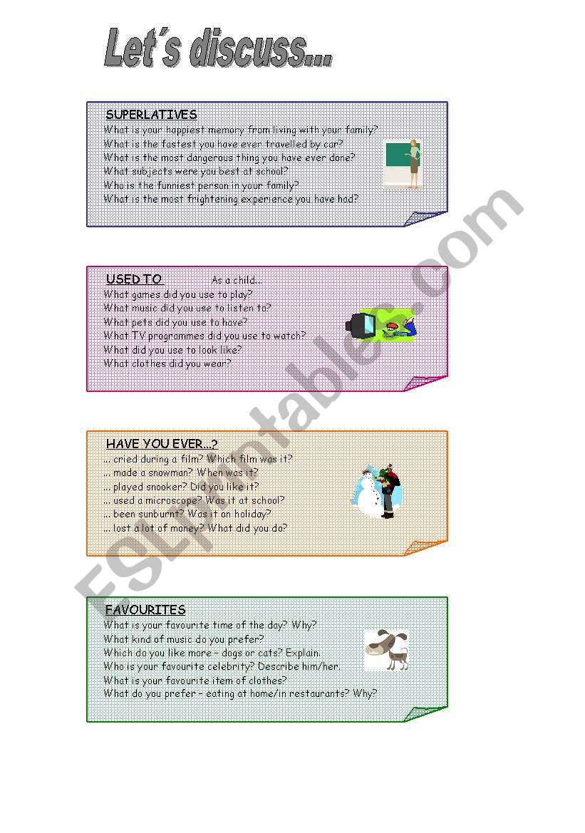 Let´s discuss ESL worksheet by matejka5