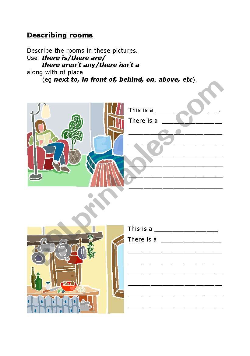 Describing rooms worksheet