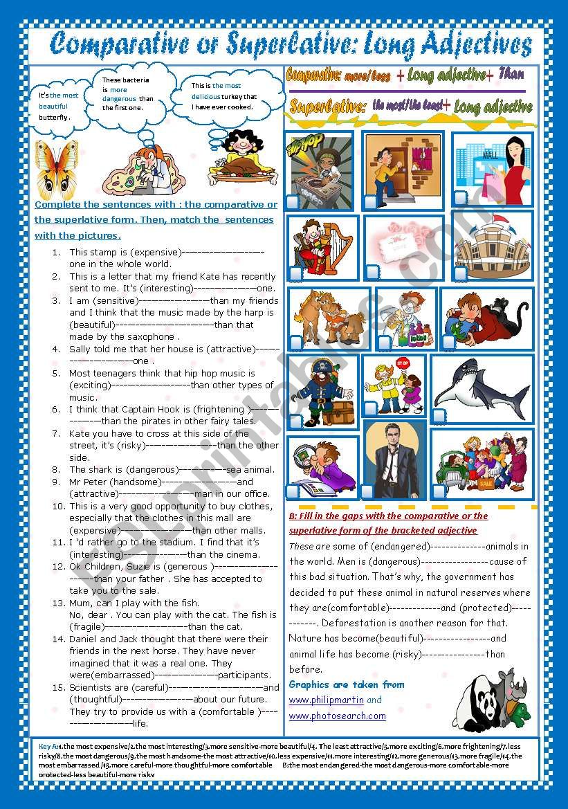 Comparative or Superlative form(long Adjective)(+ Key)