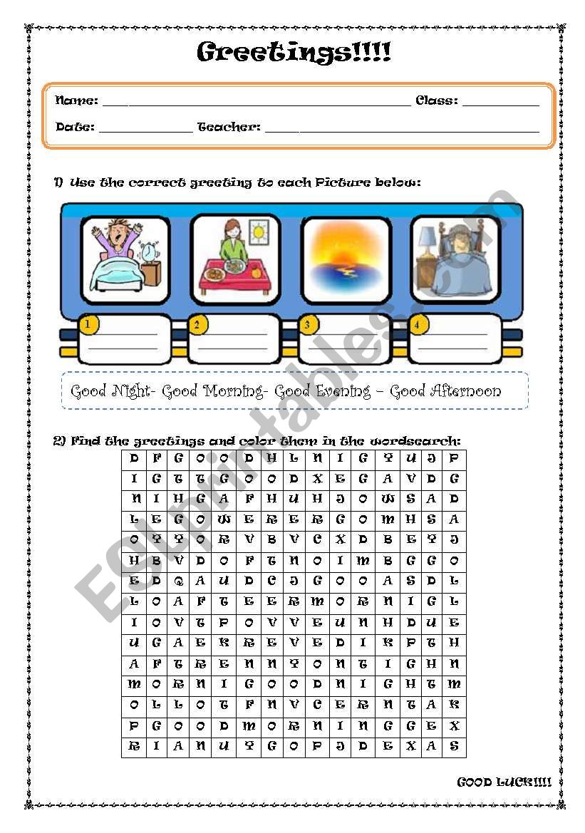 Greetings!  worksheet