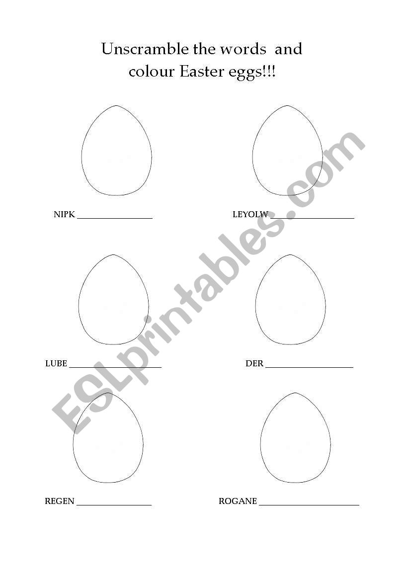 Easter eggs worksheet