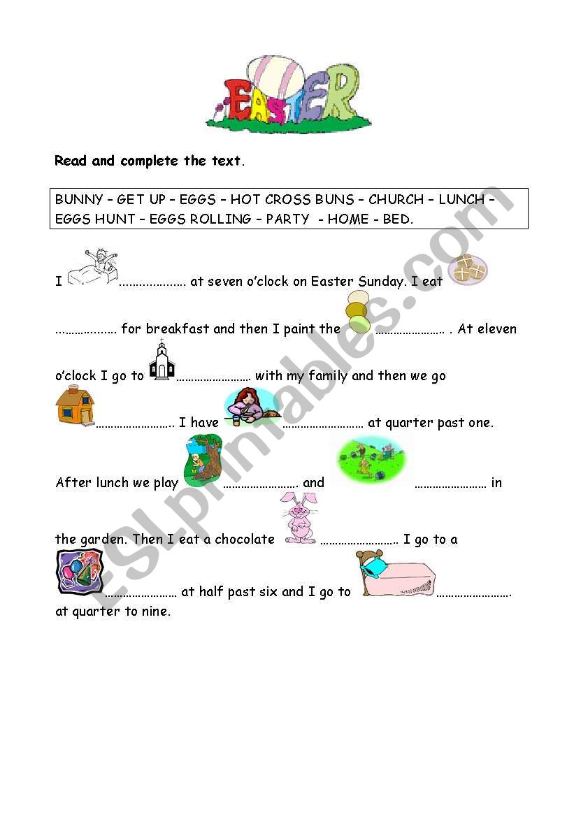 EASTER worksheet