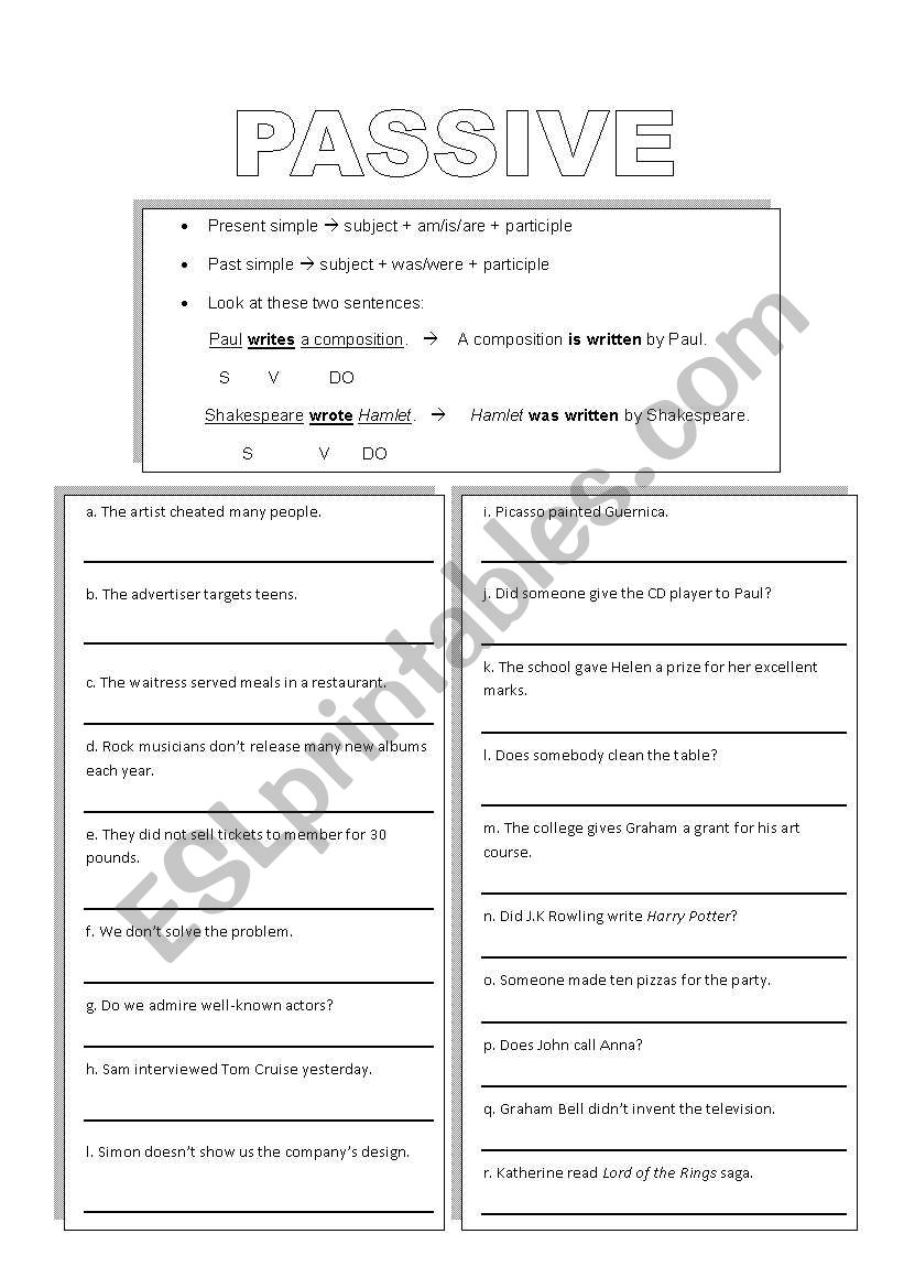 Passive Voice (present simple and past simple)