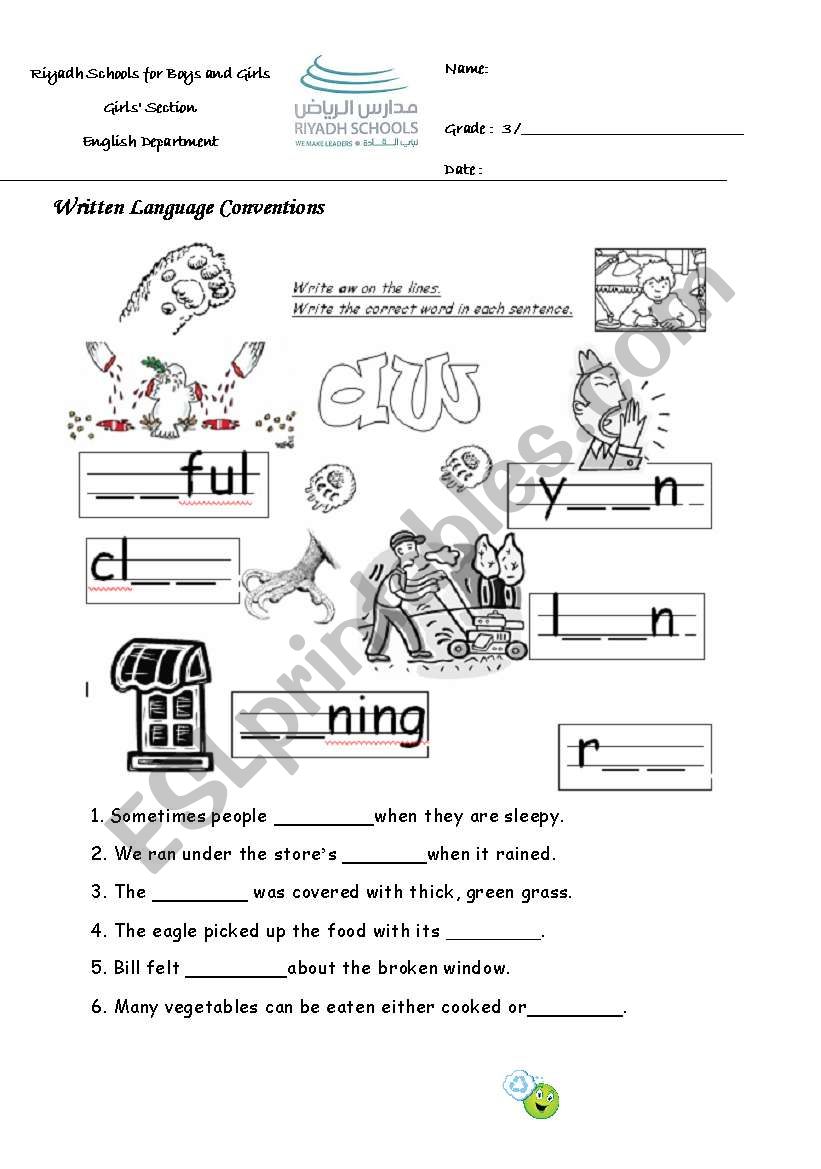 phonetic aw worksheet