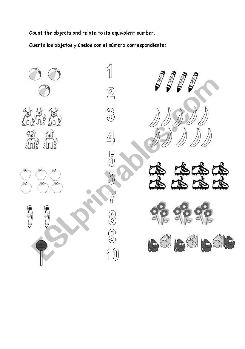 Numbers 1-10 worksheet