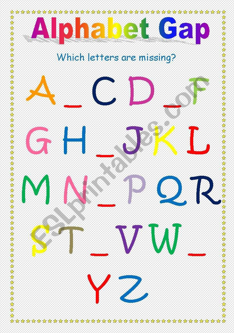 Alphabet Gap worksheet