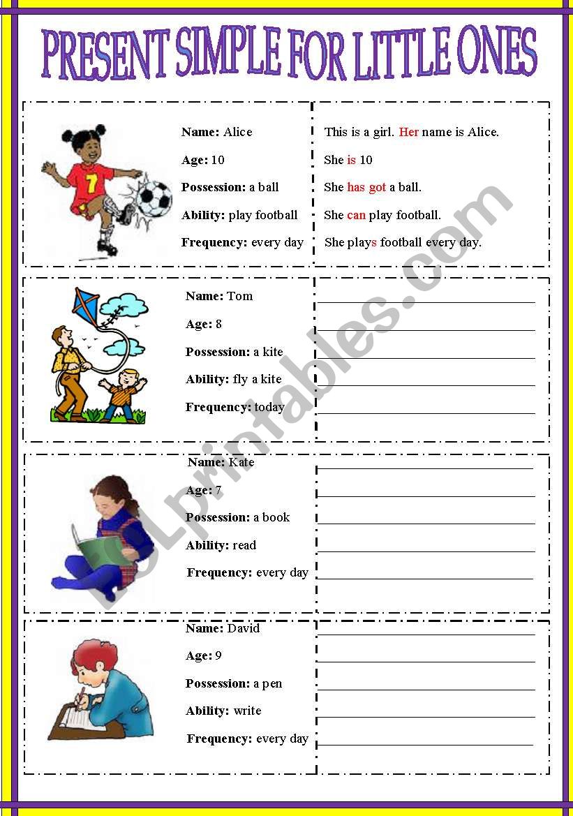 Grammar for little ones worksheet