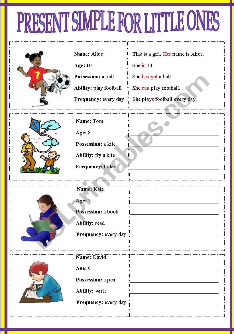 Grammar for little ones worksheet