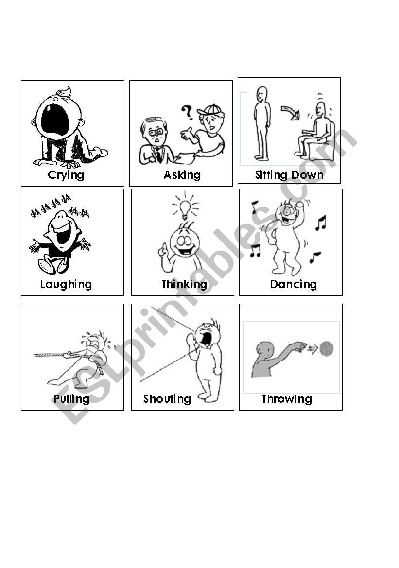 FLASH CARDS VERBS worksheet