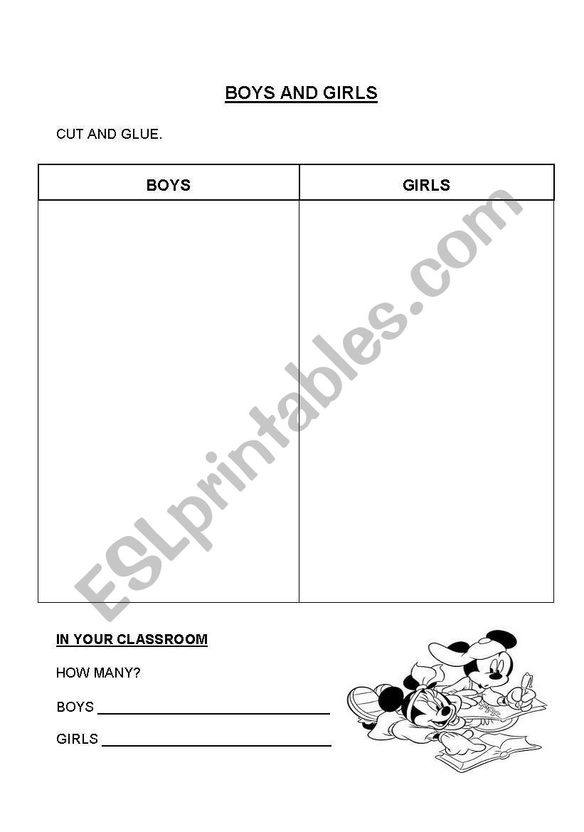 Boys and Girls worksheet