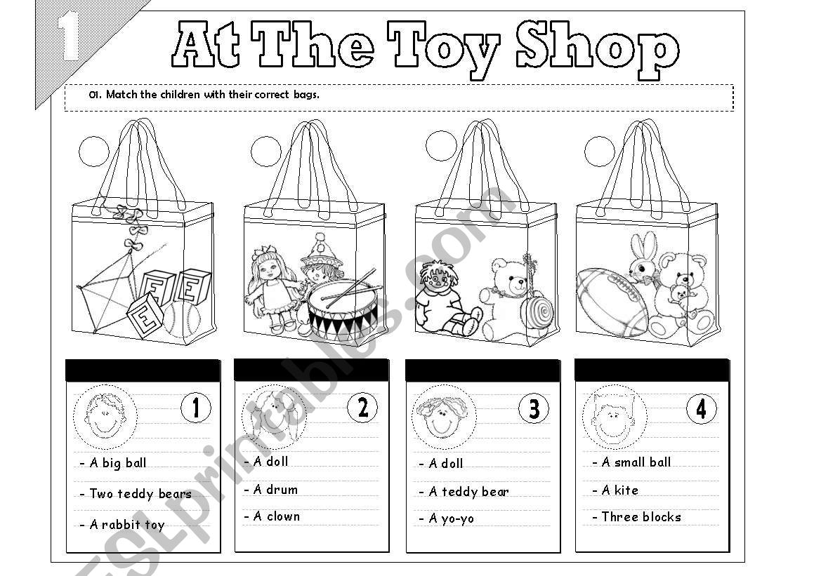 At The Toy Shop worksheet
