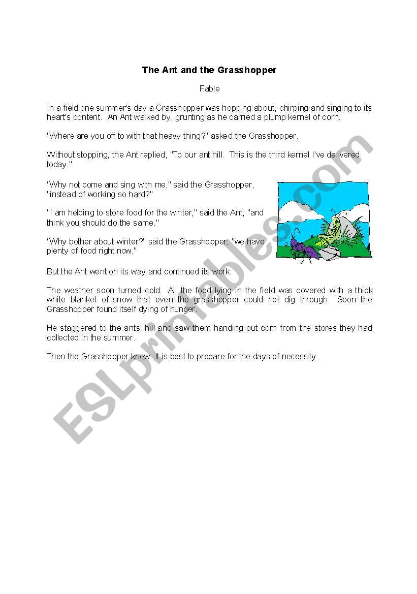 Readers threatre worksheet