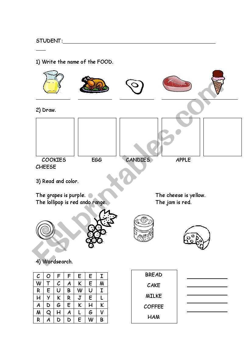 Food worksheet