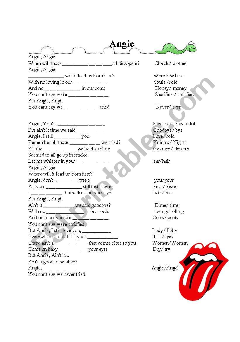 Angie -- Rolling stones worksheet