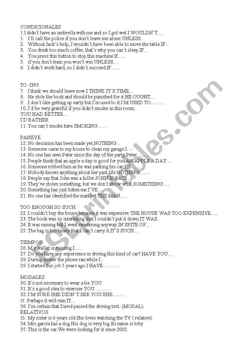 2 BAC exam worksheet