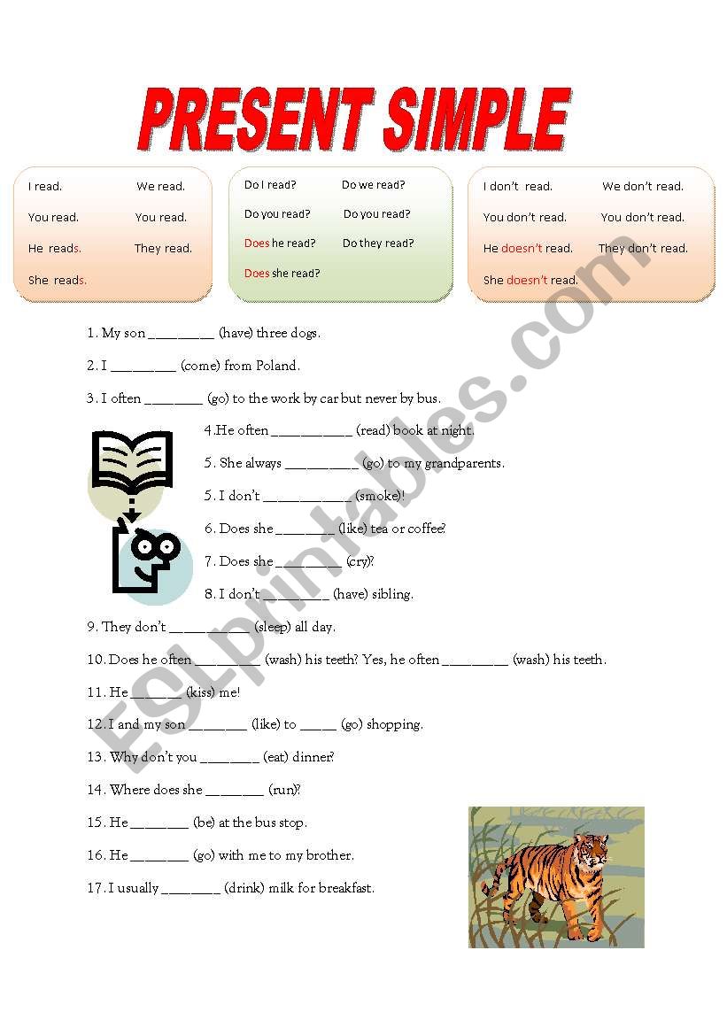 PRESENT SIMPLE worksheet