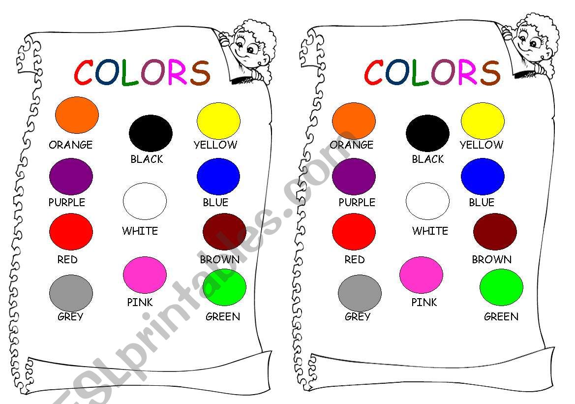 Learning the colors worksheet