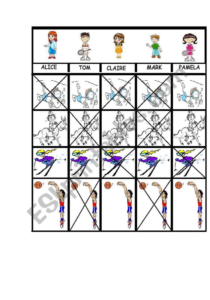 SPORTS: WHOS WHO? PART A worksheet