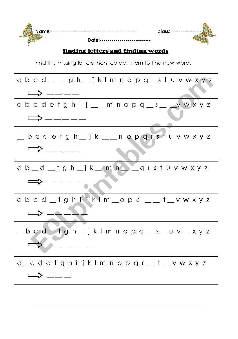 find letters write words worksheet