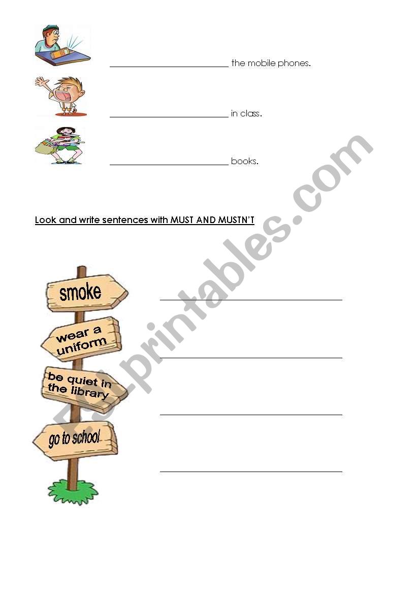 Must/Musnt PART 3 worksheet