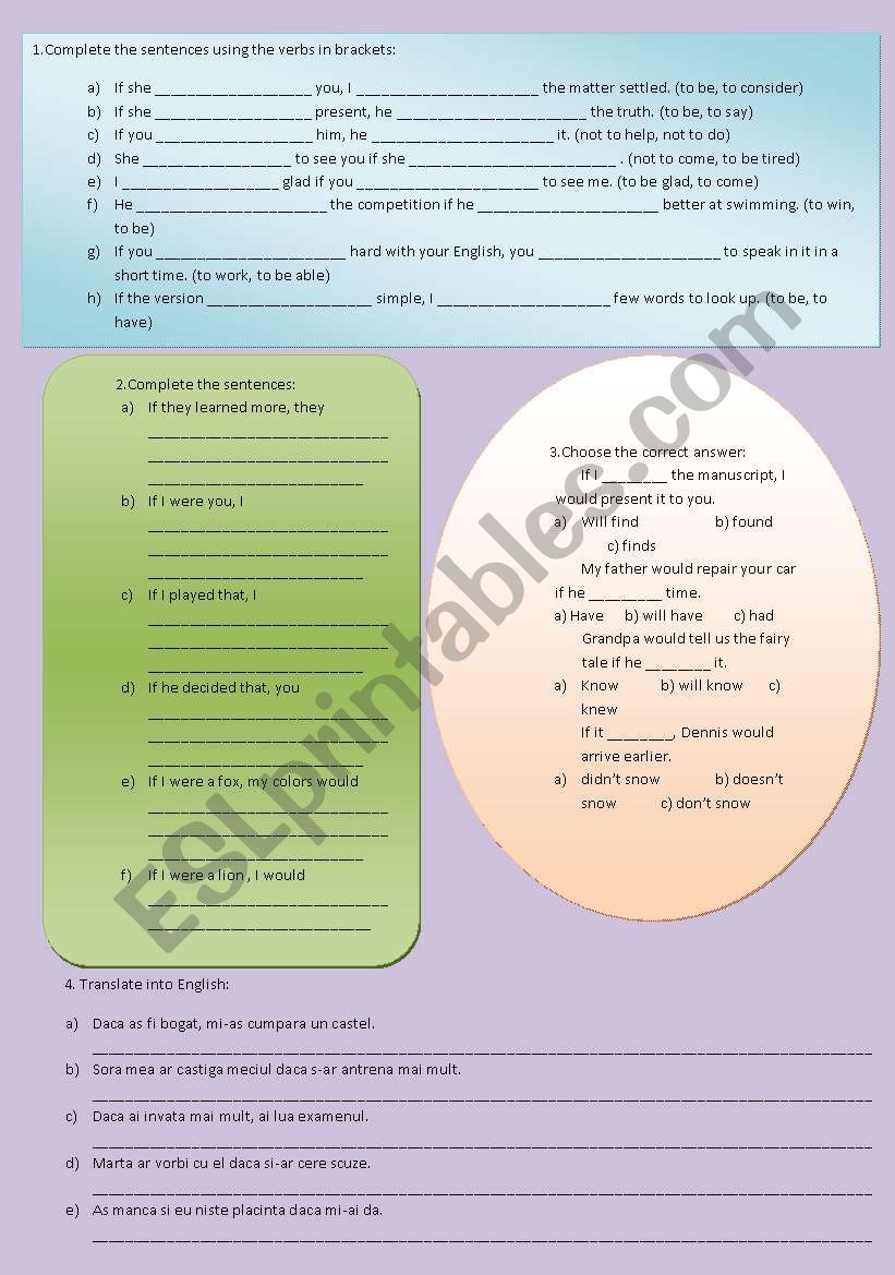 Second conditional worksheet