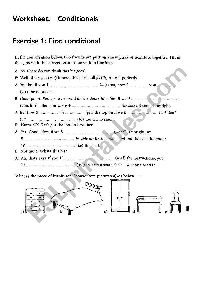 conditionals worksheet