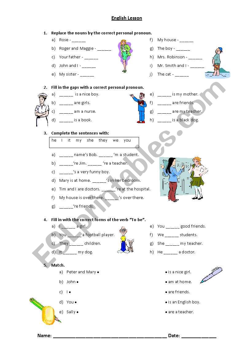 Verb To be Present Simple + Personal Pronouns