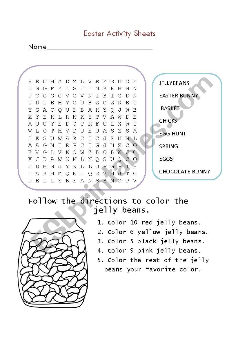 Easter Activity Sheets- Editable!!