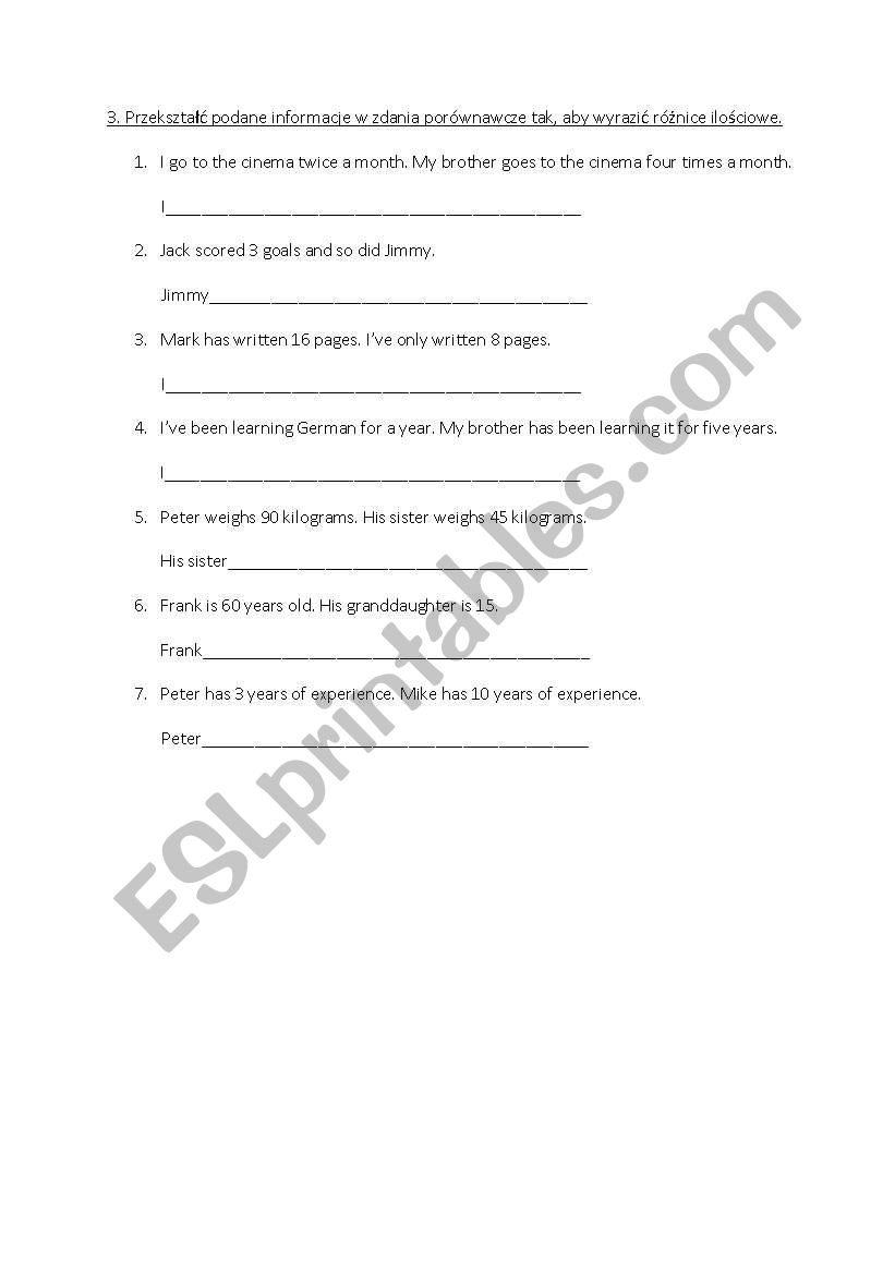 as as exercise worksheet