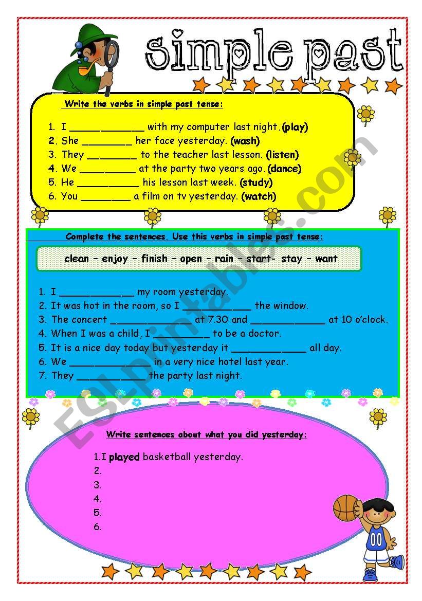 Simple past exercises worksheet