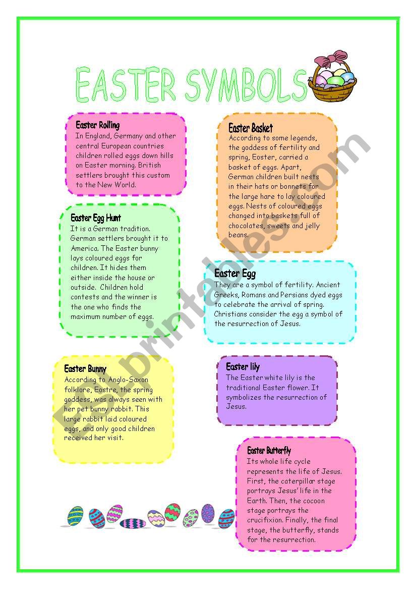 EASTER SYMBOLS worksheet