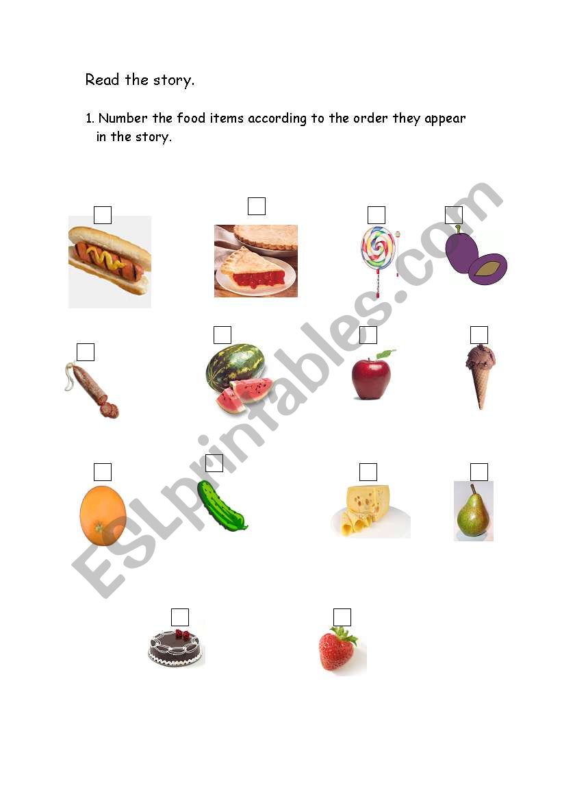 The Very Hungry Caterpillar  worksheet