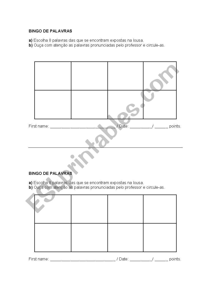Schools Word Bingo   worksheet
