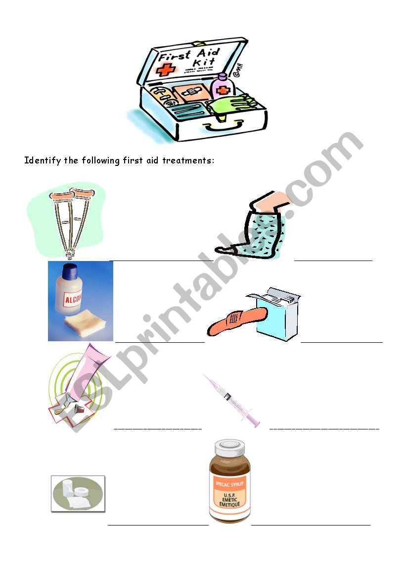 First Aid Kit worksheet