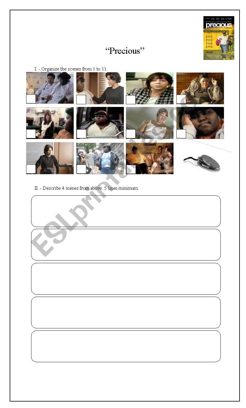 Movie Precious  worksheet