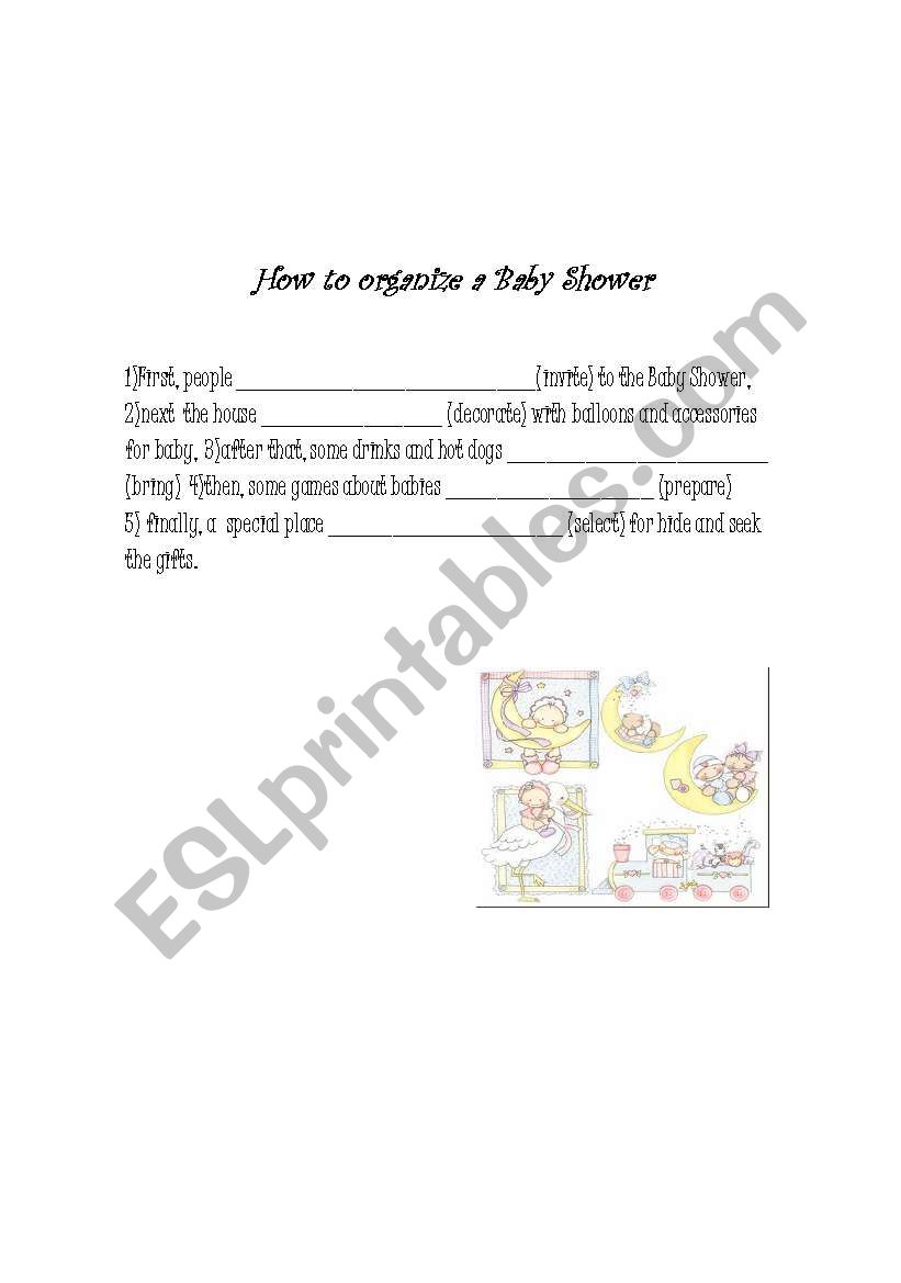 HOW TO ORGANIZE A PARTY  worksheet