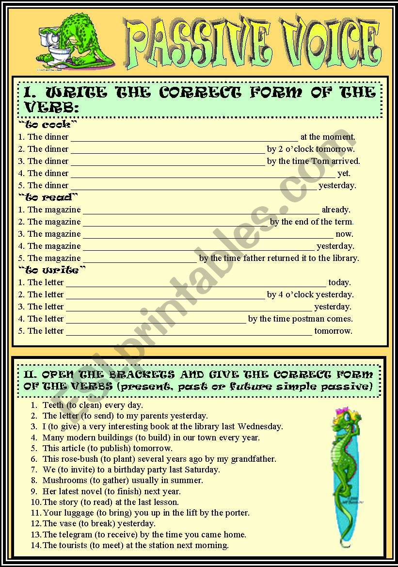 THE PASSIVE VOICE (9 exs, 5 pages)