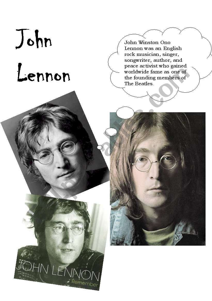 Imagine by John Lennon worksheet