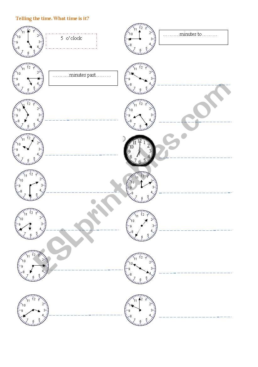 Telling the time worksheet